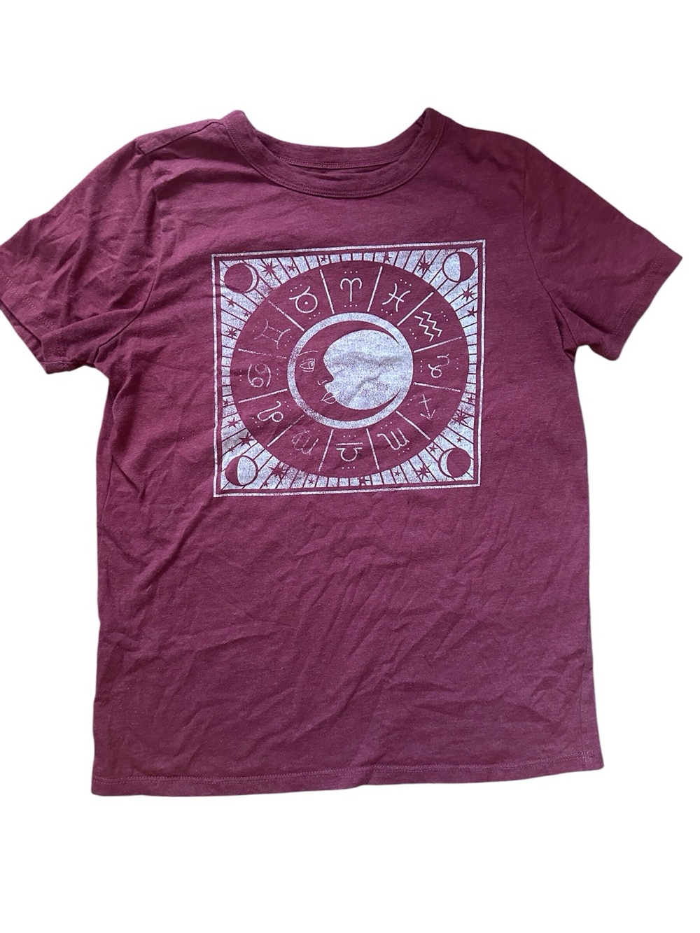 Zoe + Liv Burgundy Moon & Zodiac Graphic Tee